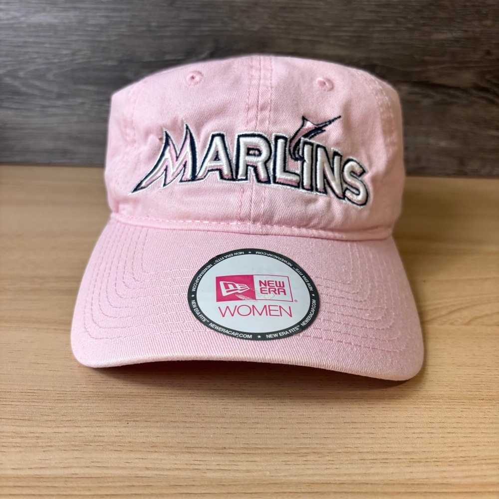 Florida Marlins Hat Cap Strap Back Womens Pink MLB Baseball New Era Adjustable